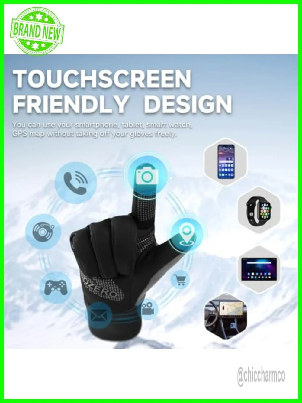 Polar Fleece Balaclava & Touchscreen Gloves Set for Skiing